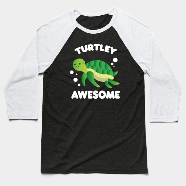 Turtley Awesome Baseball T-Shirt by Marzuqi che rose